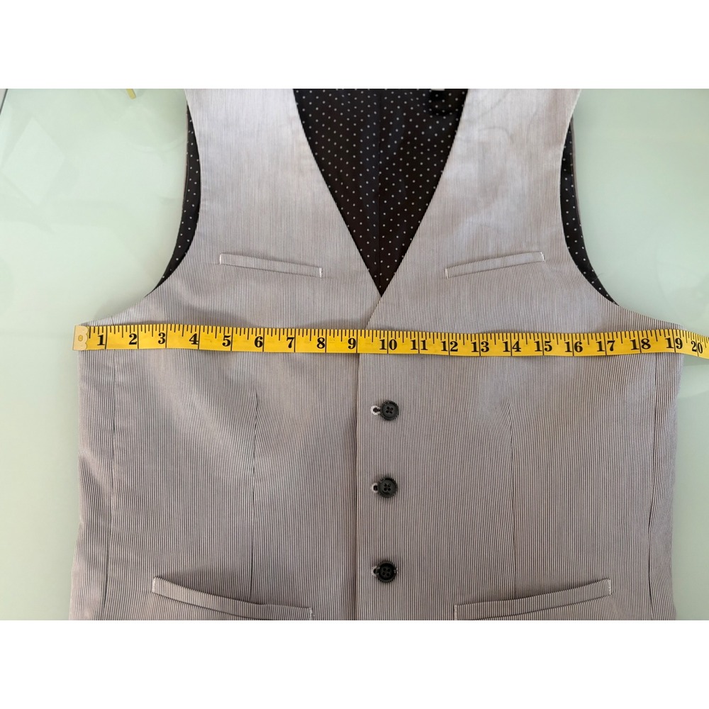 Express Gray Pinstripe Tailored Vest Chic Capsule Wardrobe 90s Size S - Picture 3 of 7